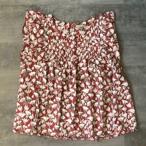 LOFT floral batik-style blouse